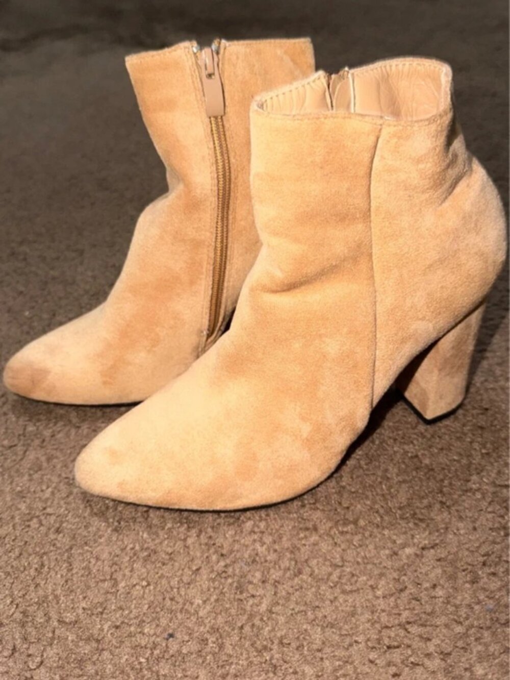Suede Nude Booties